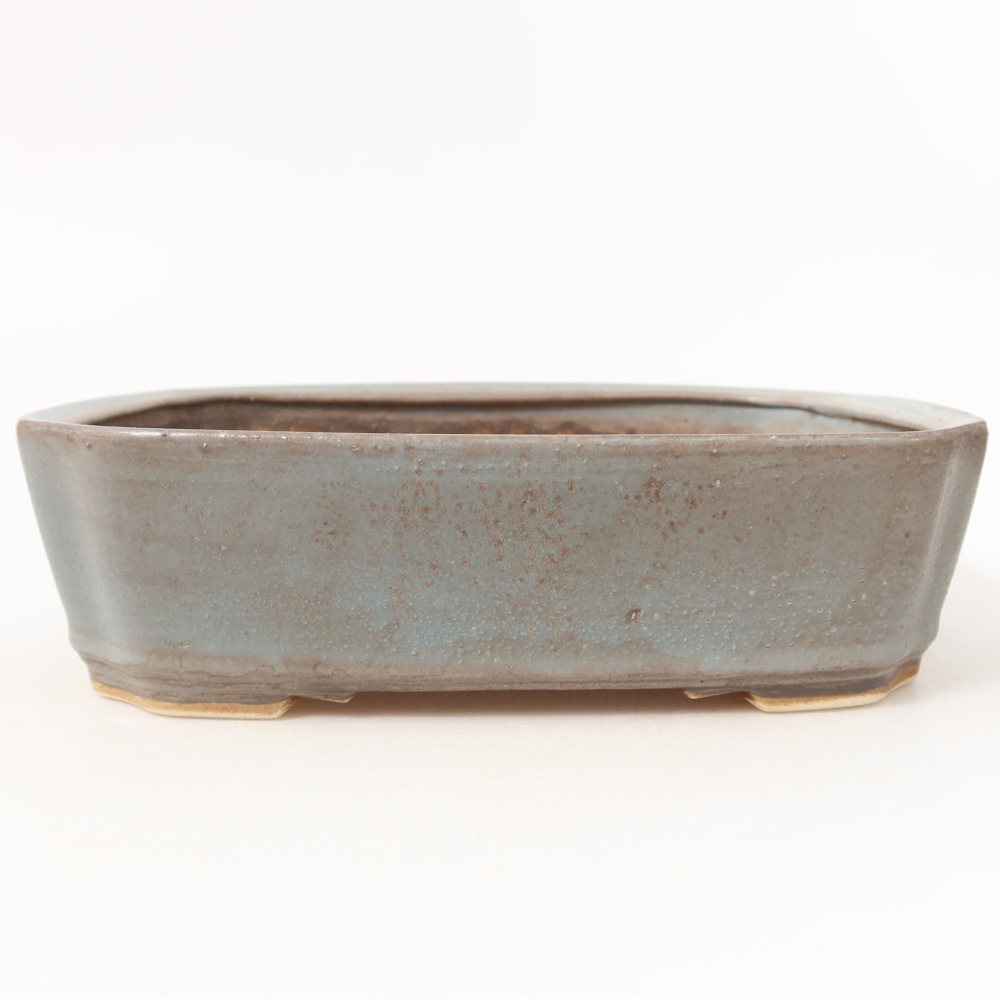Ceramiczna miska do bonsai 21,5 x 18 x 6 cm, kolor niebieski