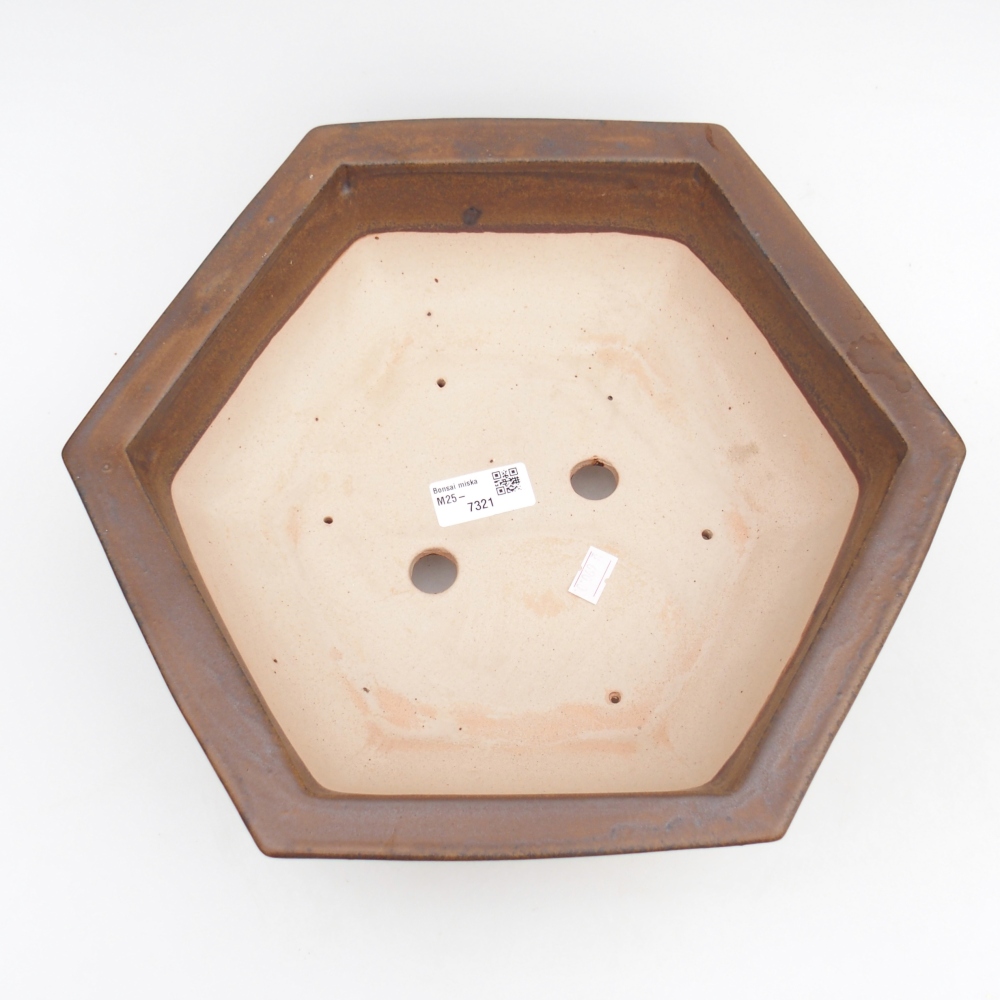 Ceramiczna miska na bonsai 32 x 28 x 10 cm, brązowa