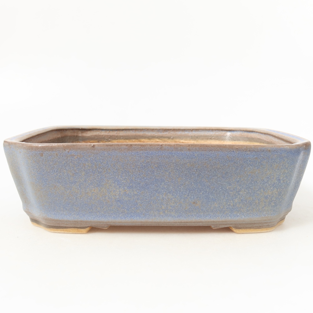 Ceramiczna miska do bonsai 21,5 x 18 x 6 cm, kolor niebieski