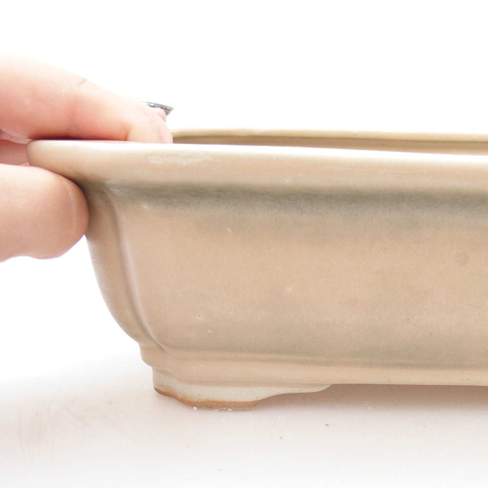 Ceramiczna miska bonsai 27,5 x 21,5 x 7 cm, kolor beżowy