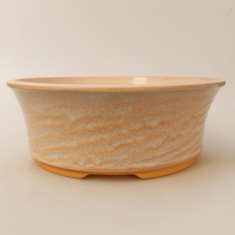 Ceramiczna miska do bonsai 26 x 26 x 9,5 cm, kolor beżowy