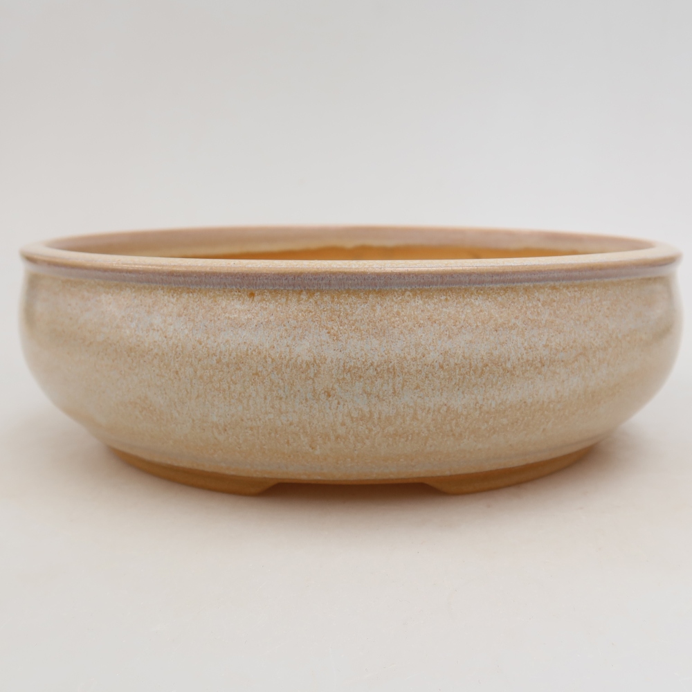 Ceramiczna miska do bonsai 22,5 x 22,5 x 6,5 cm, kolor beżowy