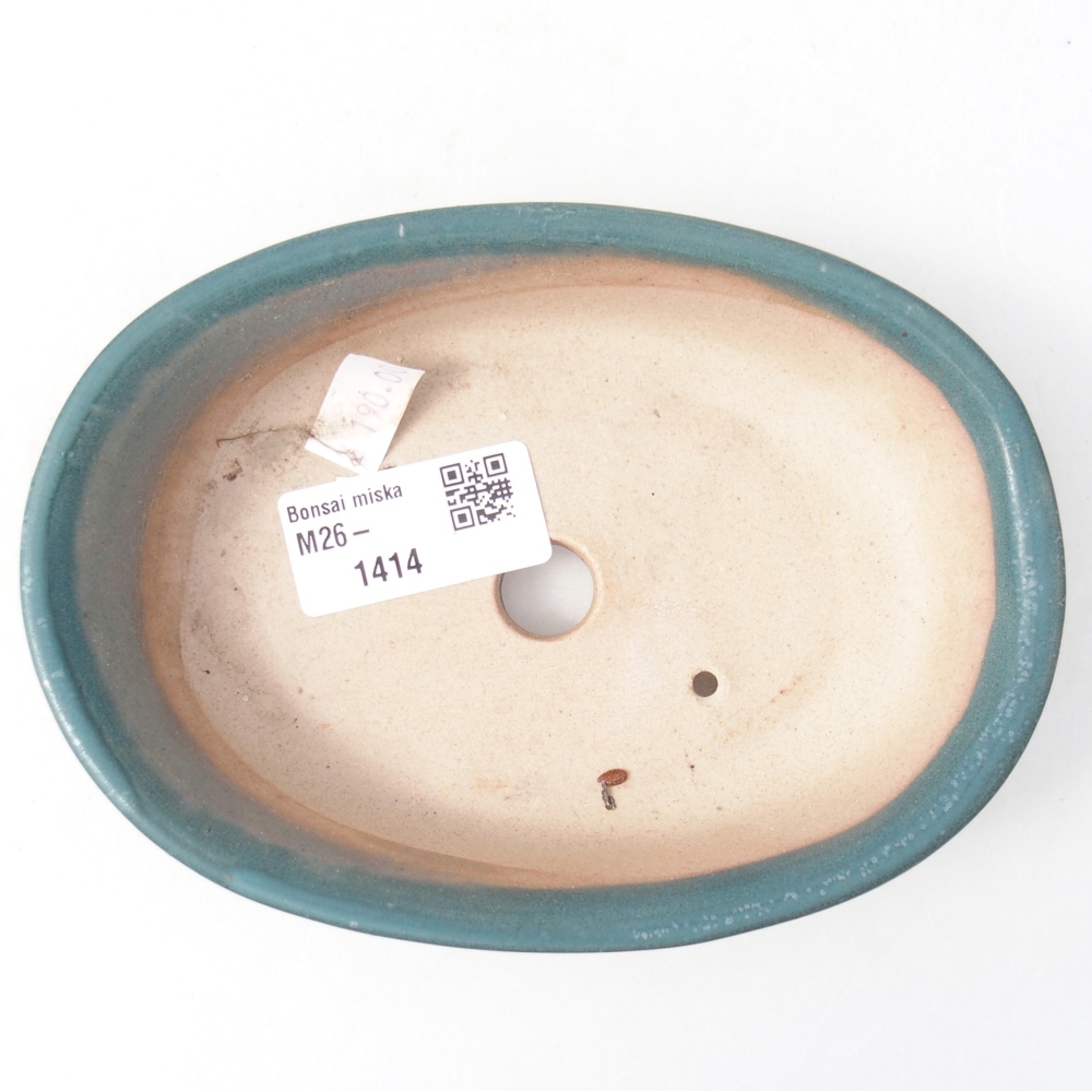 Ceramiczna miska do bonsai 14,5 x 10,5 x 3,5 cm, kolor niebieski