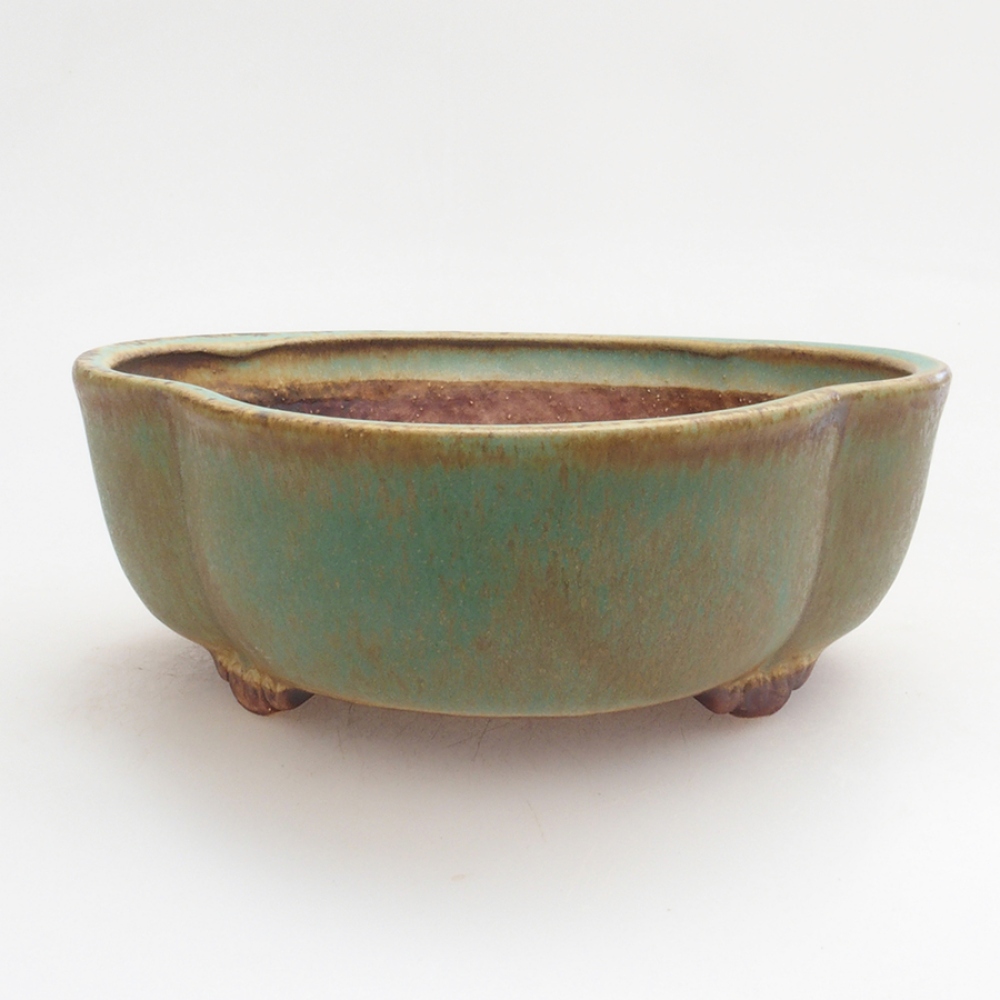 Ceramiczna miska do bonsai 13 x 12,5 x 5 cm, kolor zielony