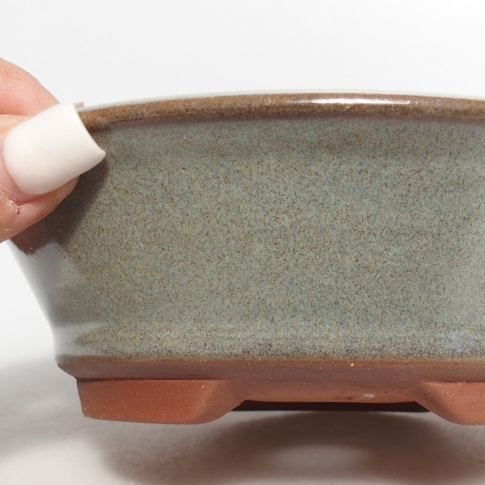 Ceramiczna miska do bonsai 15 x 15 x 5 cm, zielona