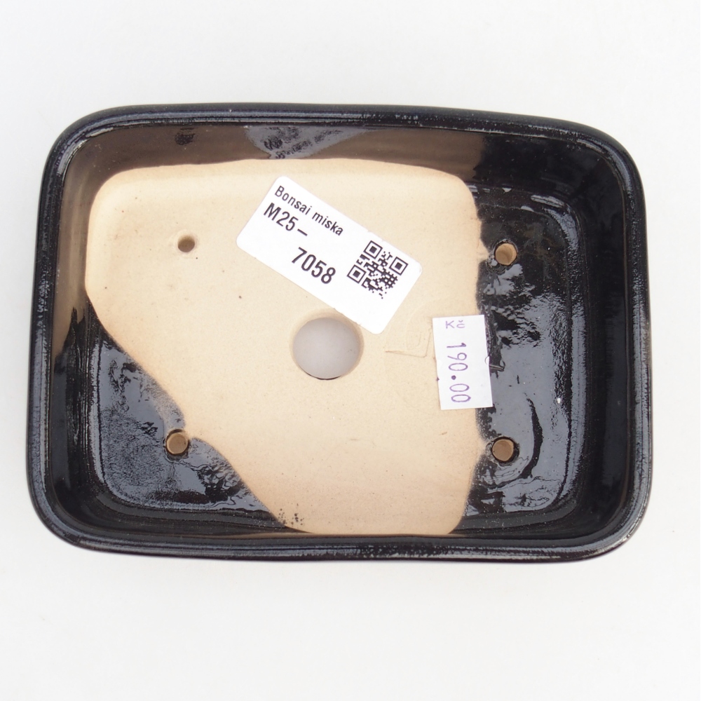 Ceramiczna miska do bonsai 12,5 x 9,5 x 3,5 cm, czarna