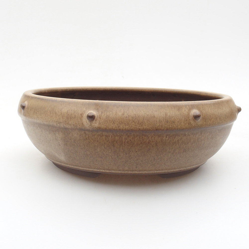 Ceramiczna miska bonsai 18 x 18 x 5,5 cm, kolor brązowy