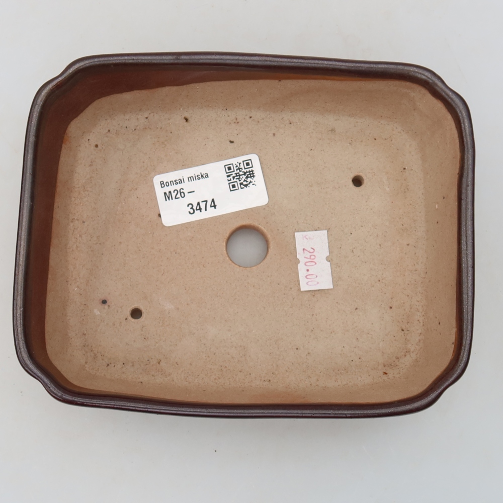 Ceramiczna miska do bonsai 15 x 12,5 x 4,5 cm, kolor brązowy