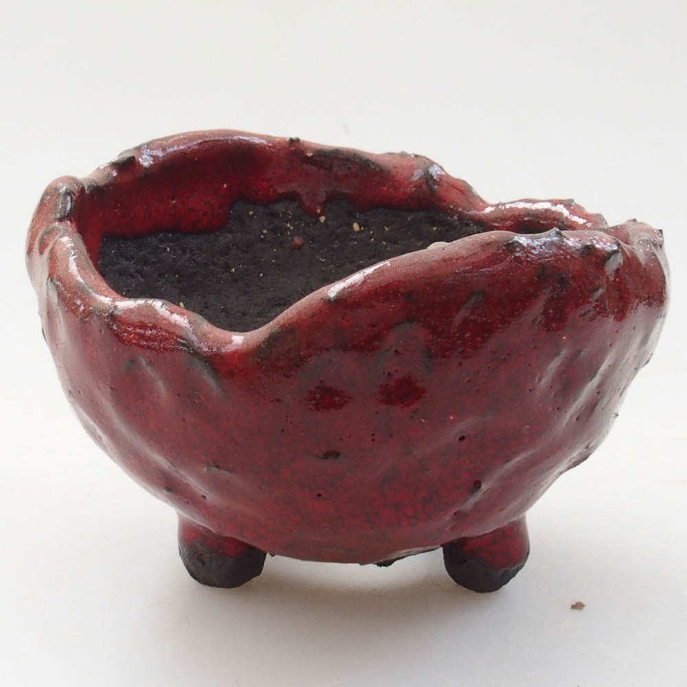Muszla ceramiczna 7 x 6,5 x 5 cm, kolor czerwony