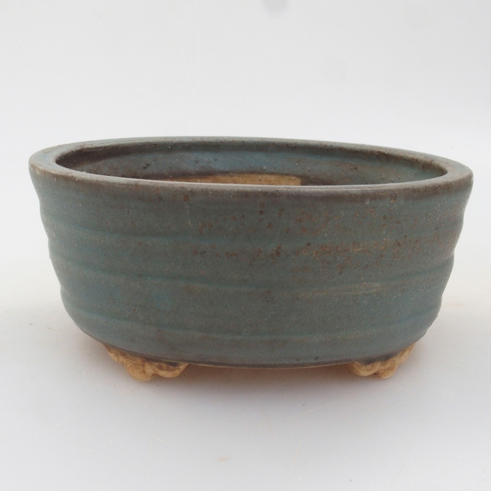 Ceramiczna miska do bonsai 10,5 x 9 x 4 cm, kolor niebieski