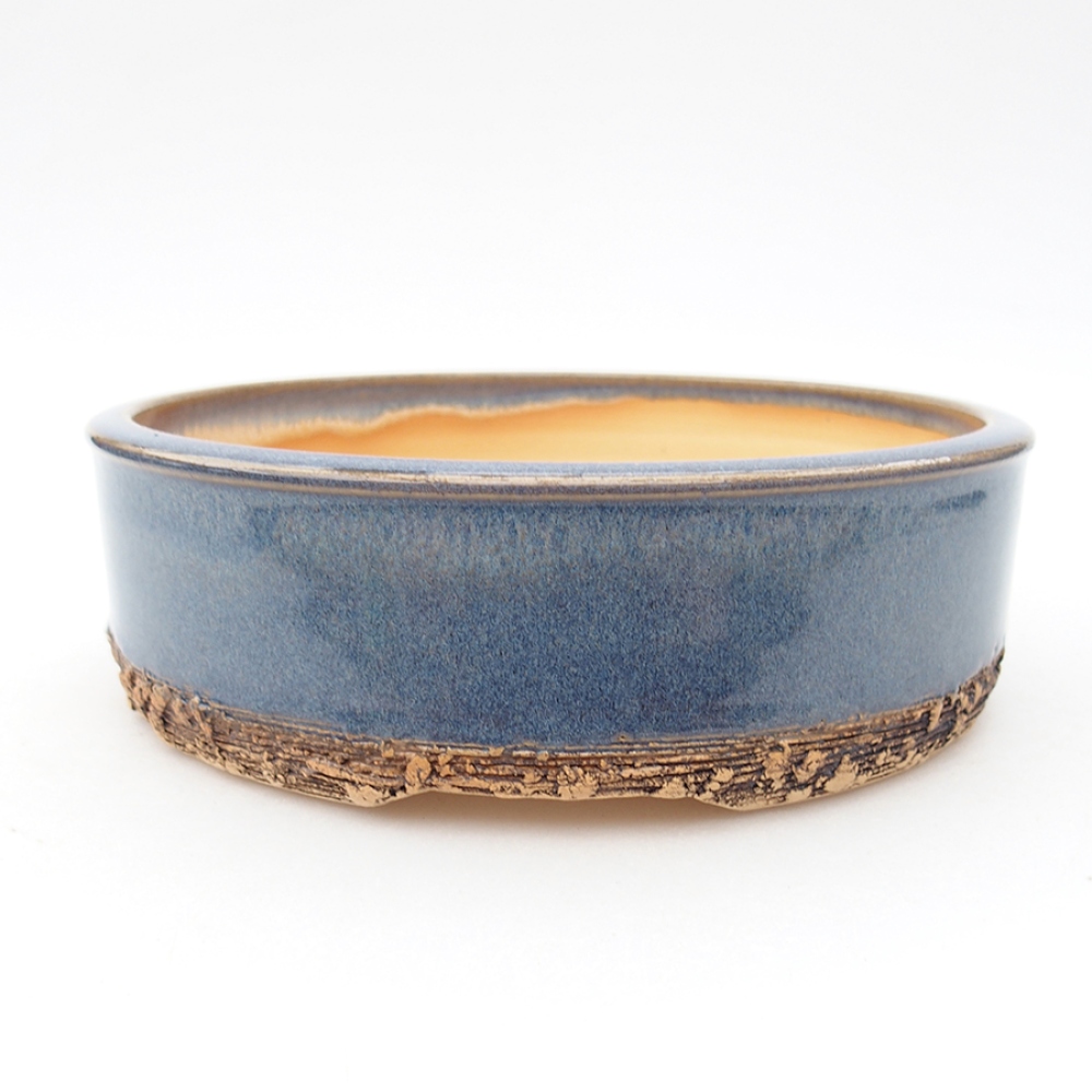Ceramiczna miska do bonsai 18,5 x 18,5 x 5,5 cm, kolor niebieski