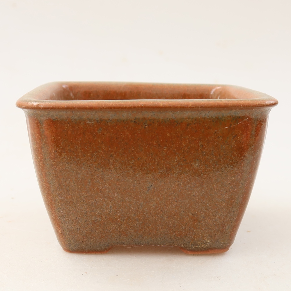 Ceramiczna miska do bonsai 8,5 x 8,5 x 5,5 cm, brązowa