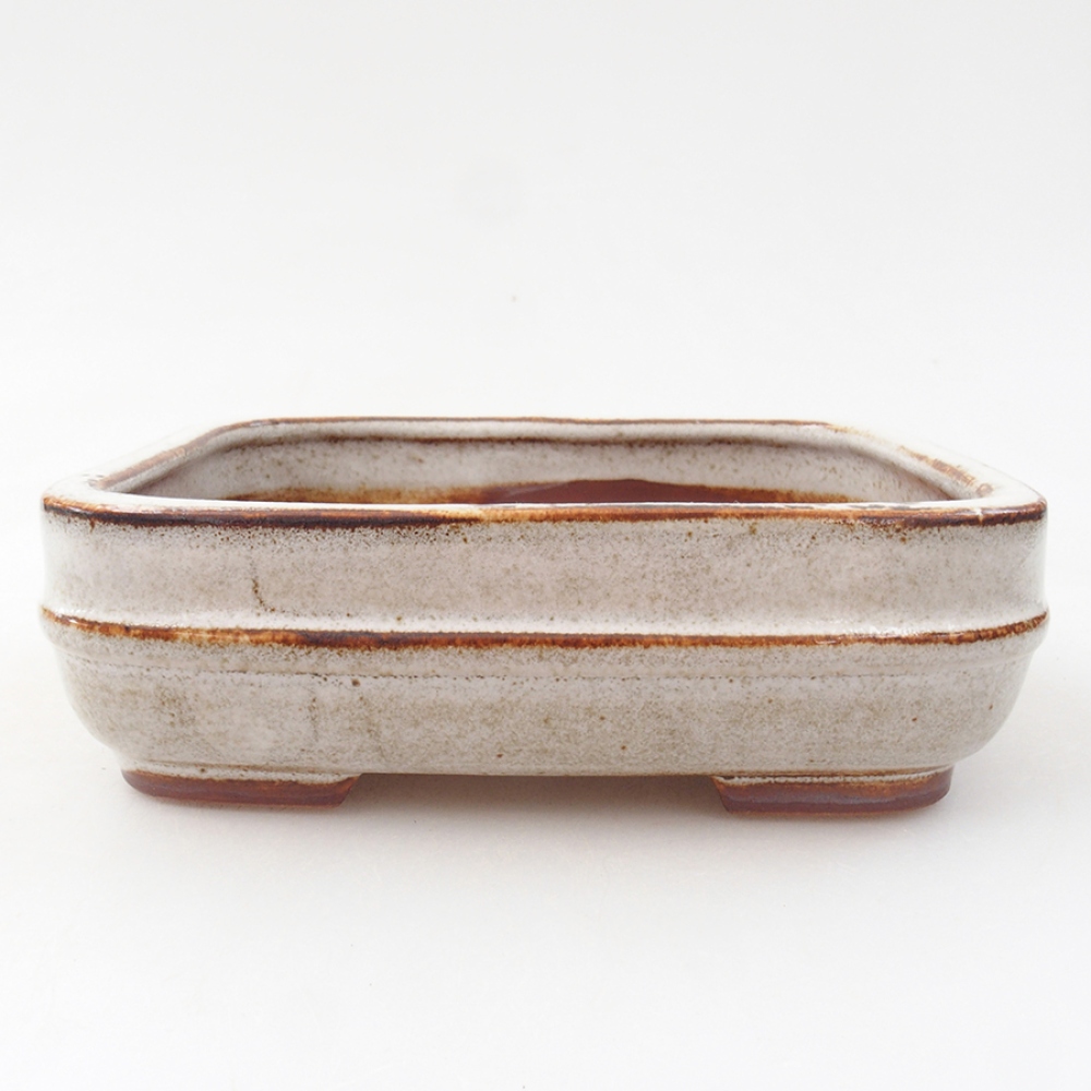 Ceramiczna miska bonsai 14 x 12,5 x 4,5 cm, kolor biały