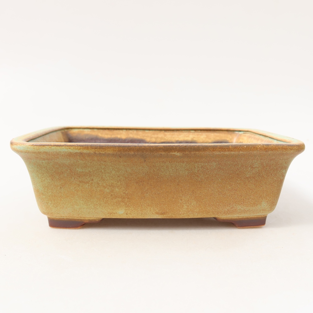 Ceramiczna miska do bonsai 17,5 x 14,5 x 5,5 cm, kolor zielony
