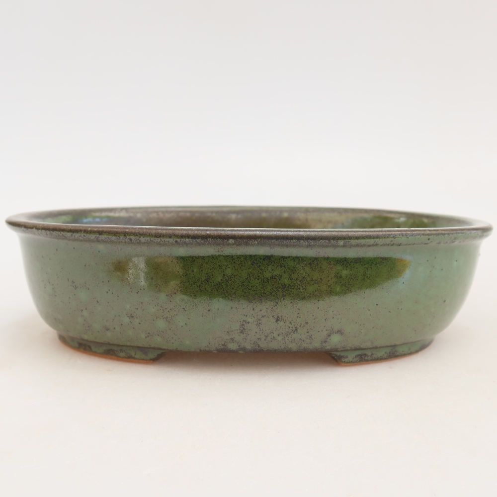 Ceramiczna miska do bonsai 19 x 14,5 x 5 cm, kolor zielony