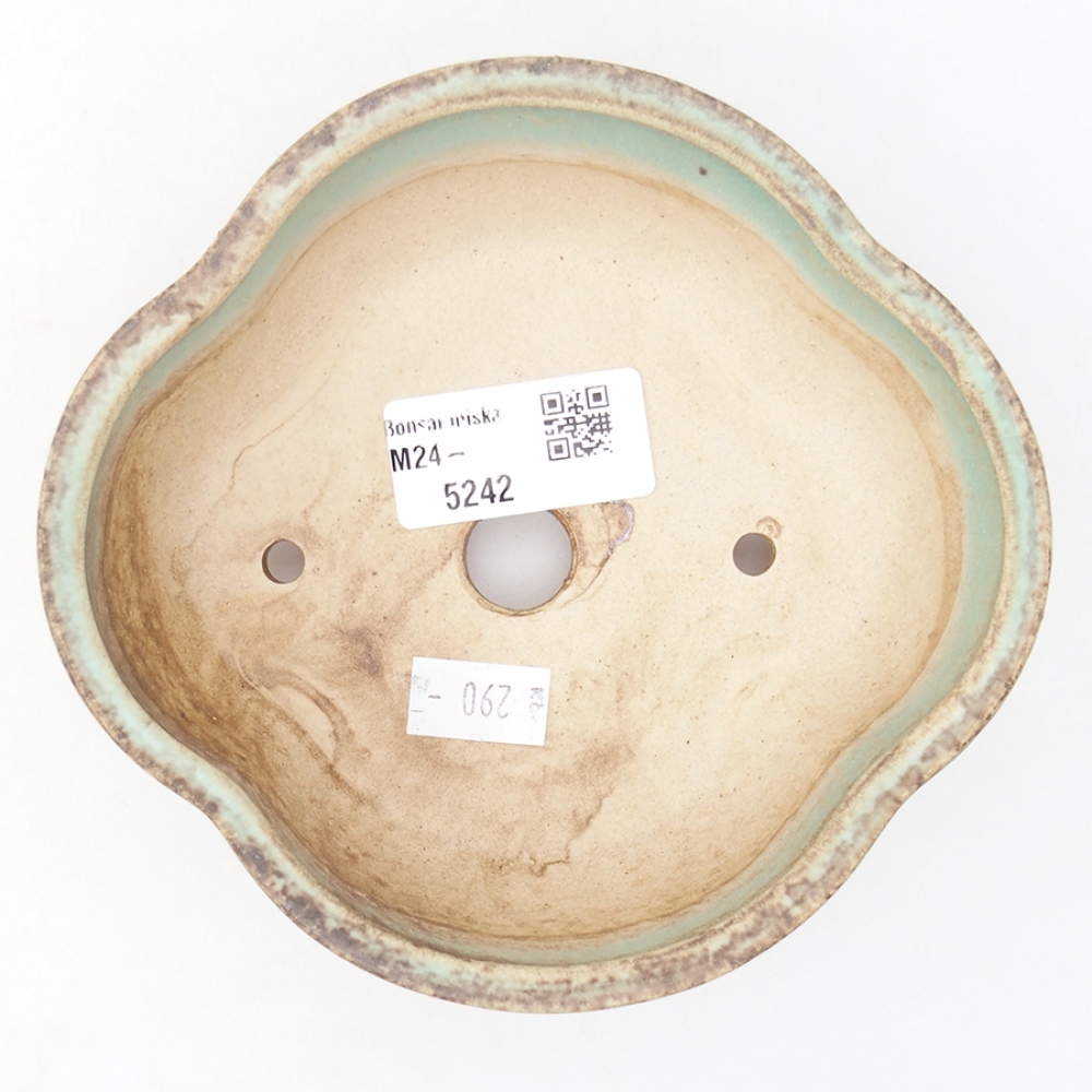 Ceramiczna miska do bonsai 13,5 x 13 x 5 cm, kolor zielony