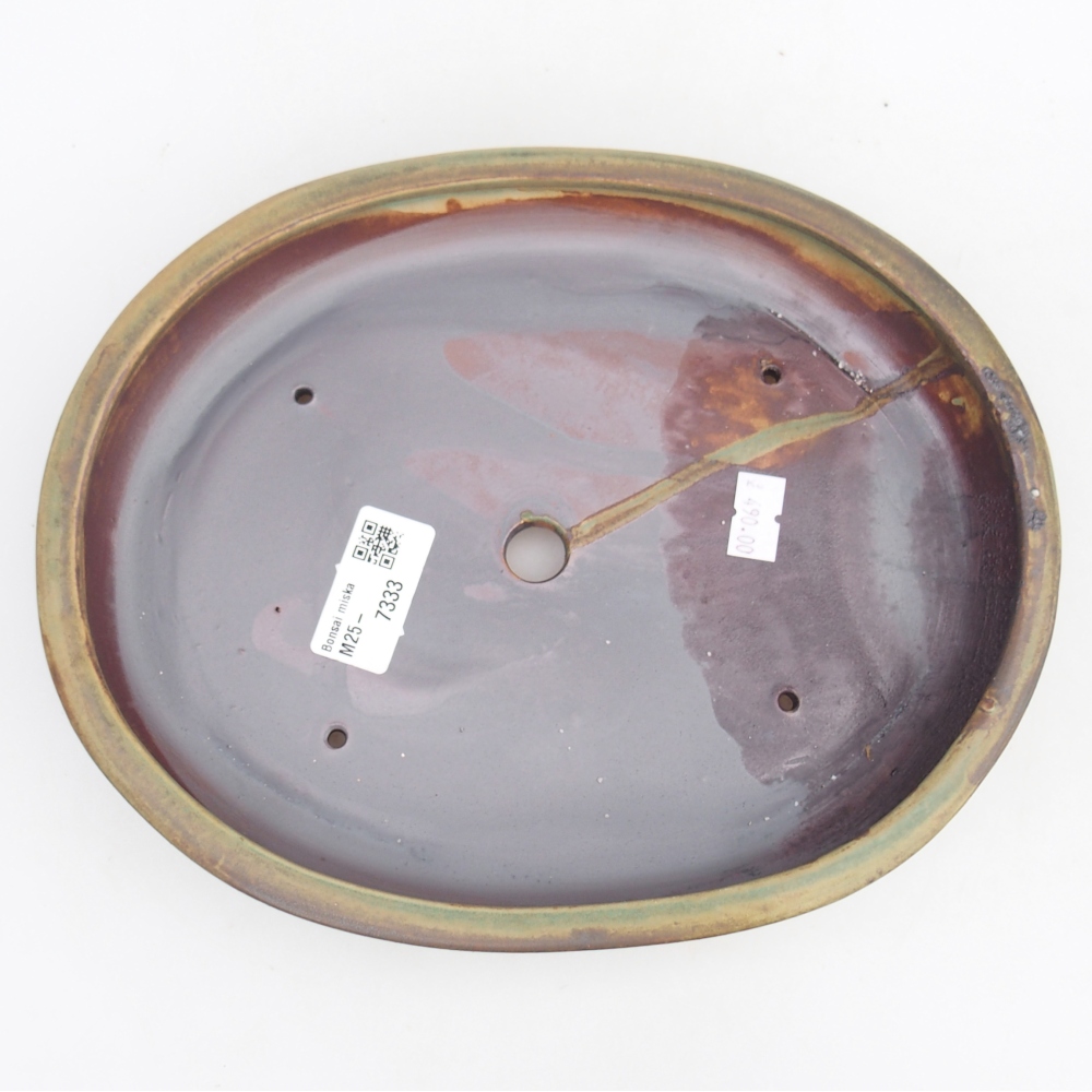 Ceramiczna miska na bonsai 24 x 20 x 4 cm, zielona