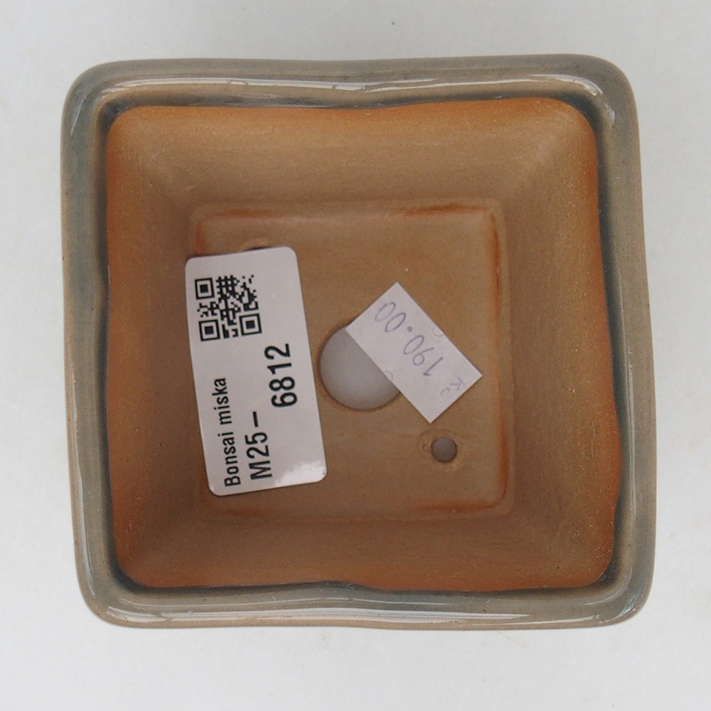 Ceramiczna miska na bonsai 7,5 x 7,5 x 7 cm, szara