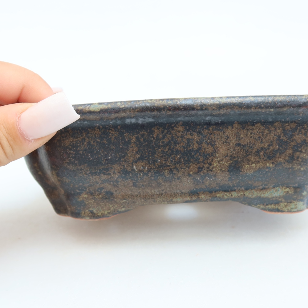 Ceramiczna miska do bonsai 15,5 x 12 x 4,5 cm, brązowa