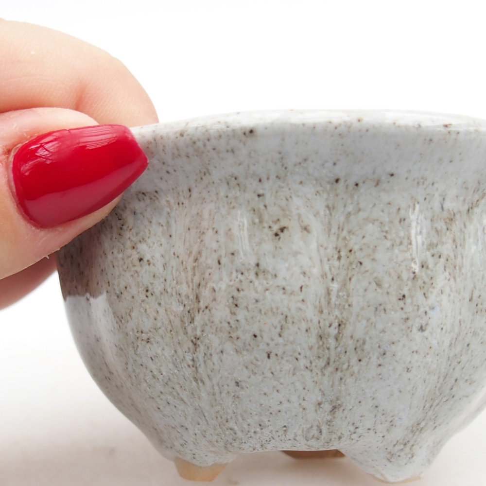 Ceramiczna miska na bonsai 8,5 x 8,5 x 4,5 cm, szara