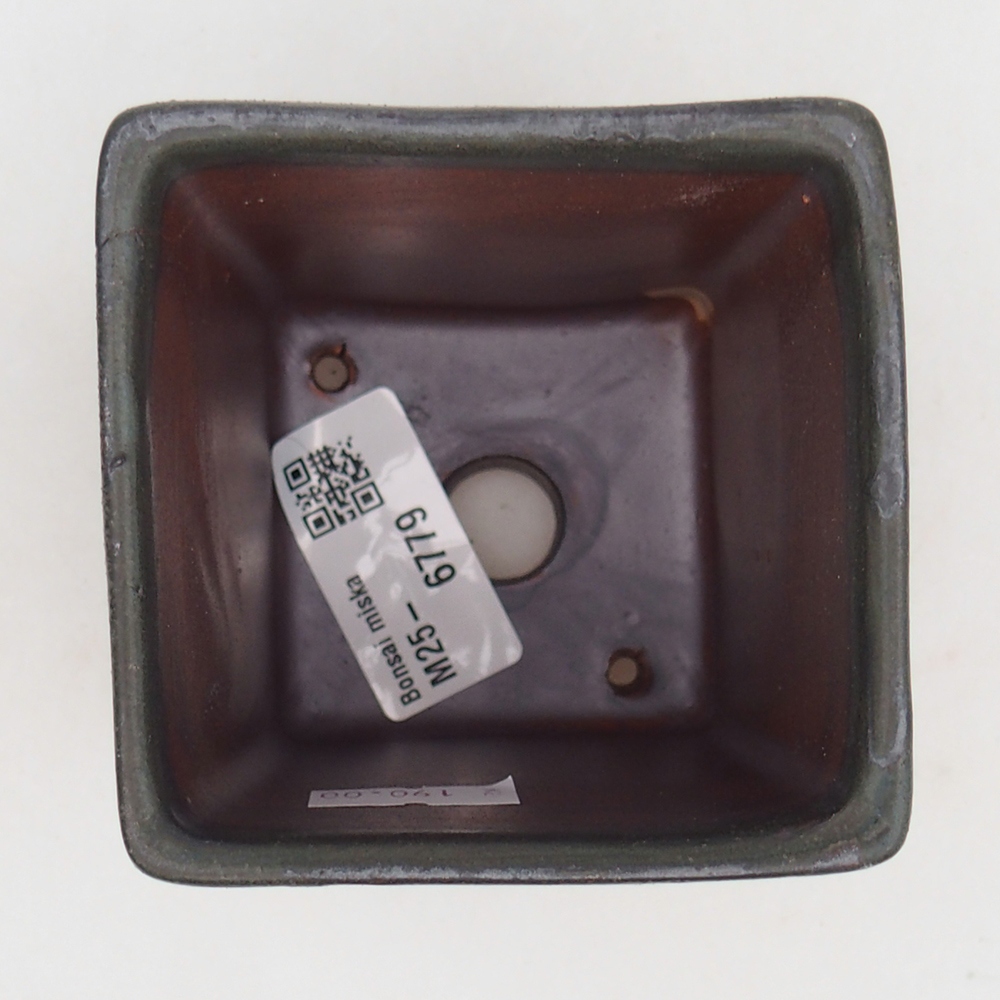 Ceramiczna miska na bonsai 7,5 x 7,5 x 8,5 cm, szara