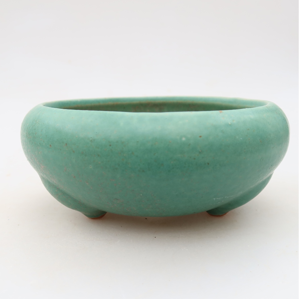 Ceramiczna miska do bonsai 15 x 15 x 6,5 cm, kolor zielony