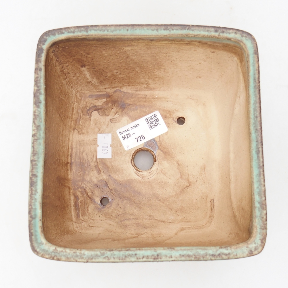 Ceramiczna miska na bonsai 16 x 16 x 10 cm, zielona