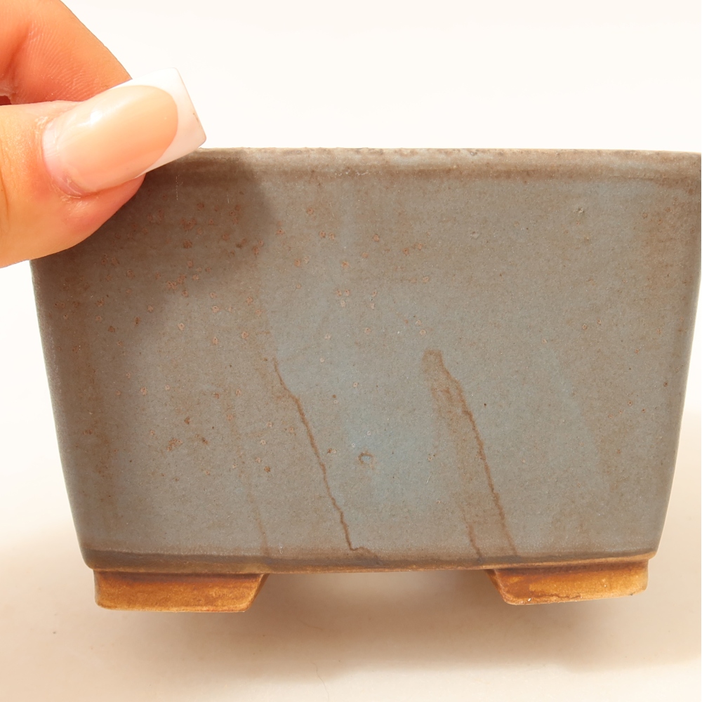 Ceramiczna miska do bonsai 10,5 x 10,5 x 7 cm, kolor niebieski