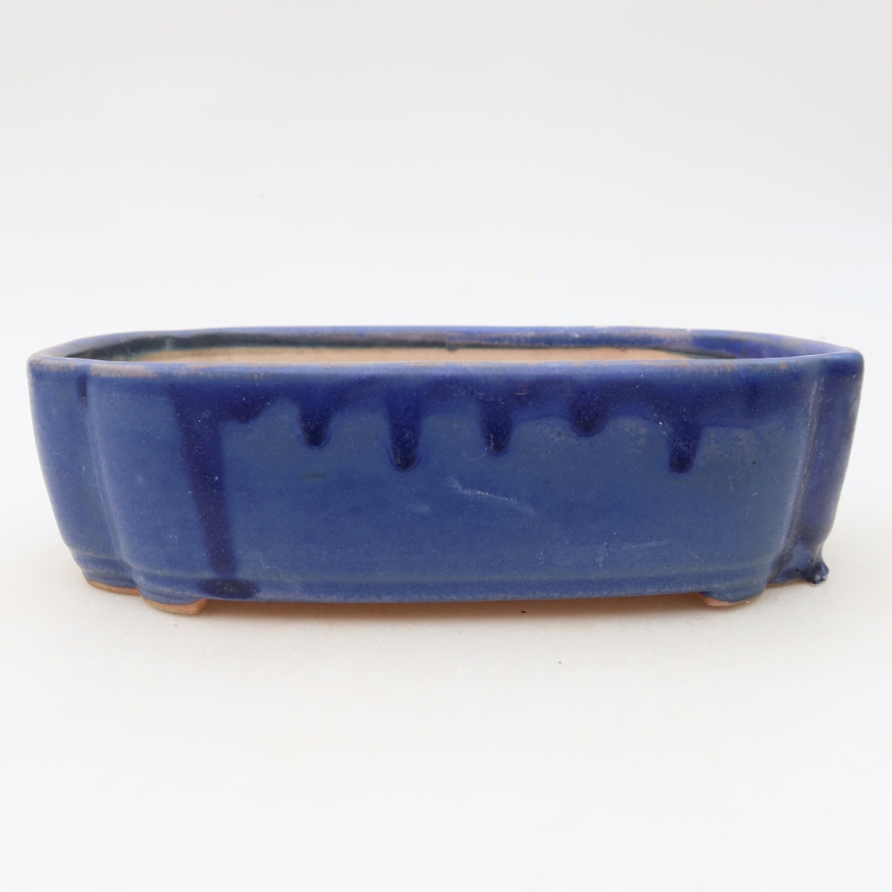 Ceramiczna miska do bonsai 18,5 x 13 x 5 cm, kolor niebieski