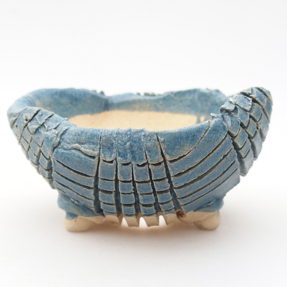 Ceramiczna muszla 9 x 9 x 5 cm, kolor niebieski
