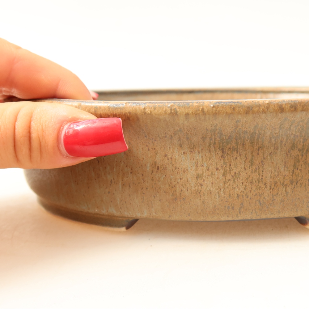 Ceramiczna miska na bonsai 17,5 x 16 x 4,5 cm, kolor niebieski
