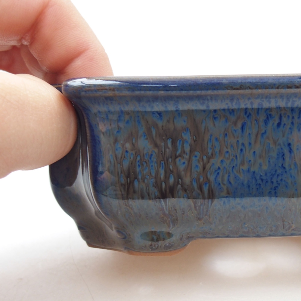Ceramiczna miska bonsai 12 x 9 x 4,5 cm, kolor niebieski