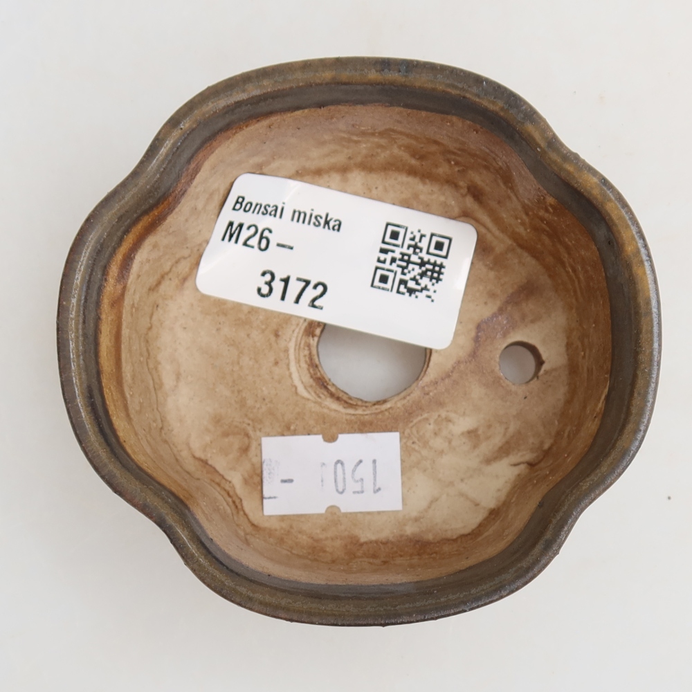 Ceramiczna miska do bonsai 8 x 7,5 x 3,5 cm, kolor brązowy
