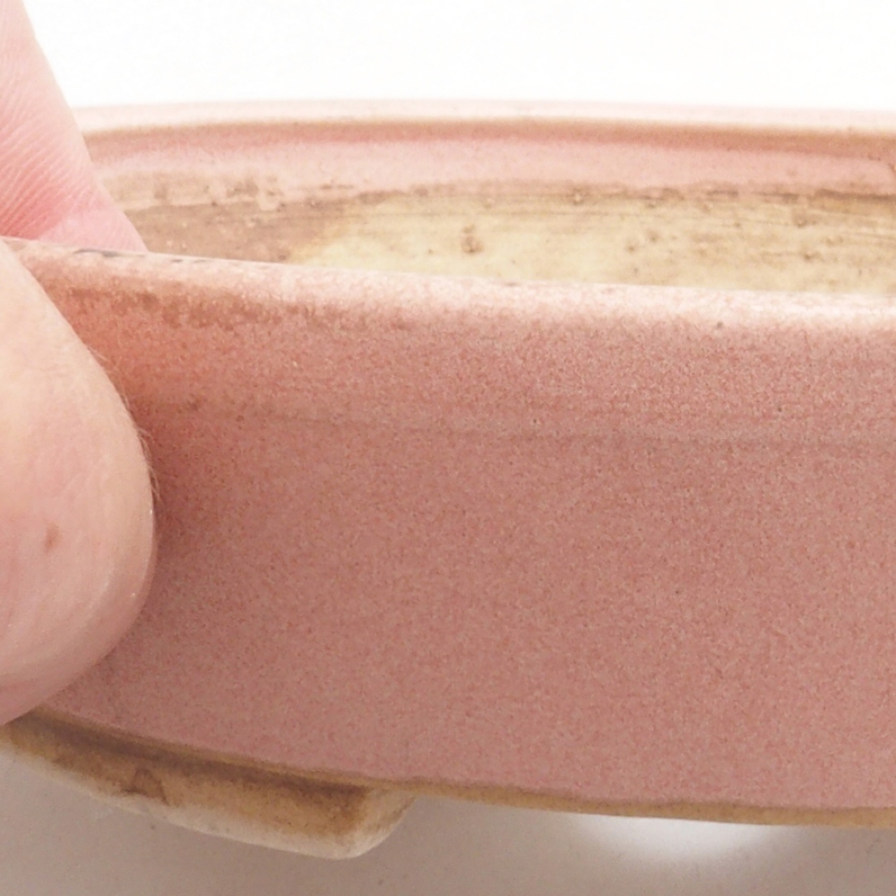 Ceramiczna miska do bonsai 15 x 13,5 x 3,5 cm, kolor różowy