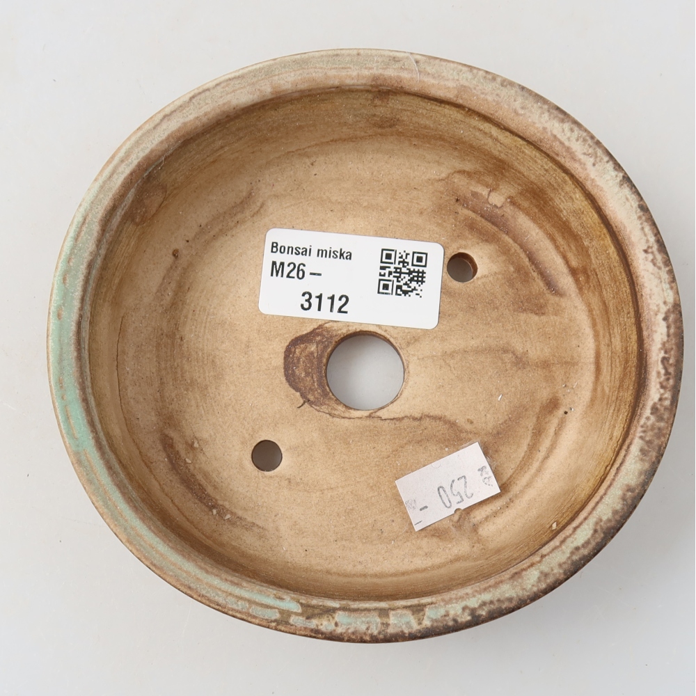 Ceramiczna miska do bonsai 12,5 x 11,5 x 3,5 cm, kolor zielony