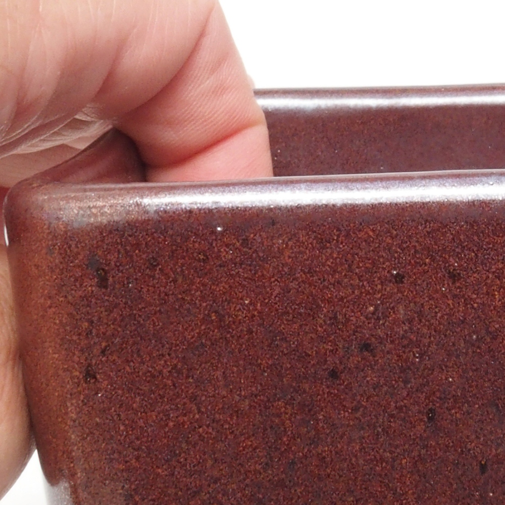 Ceramiczna miska bonsai 8,5 x 8,5 x 11 cm, kolor brązowy 