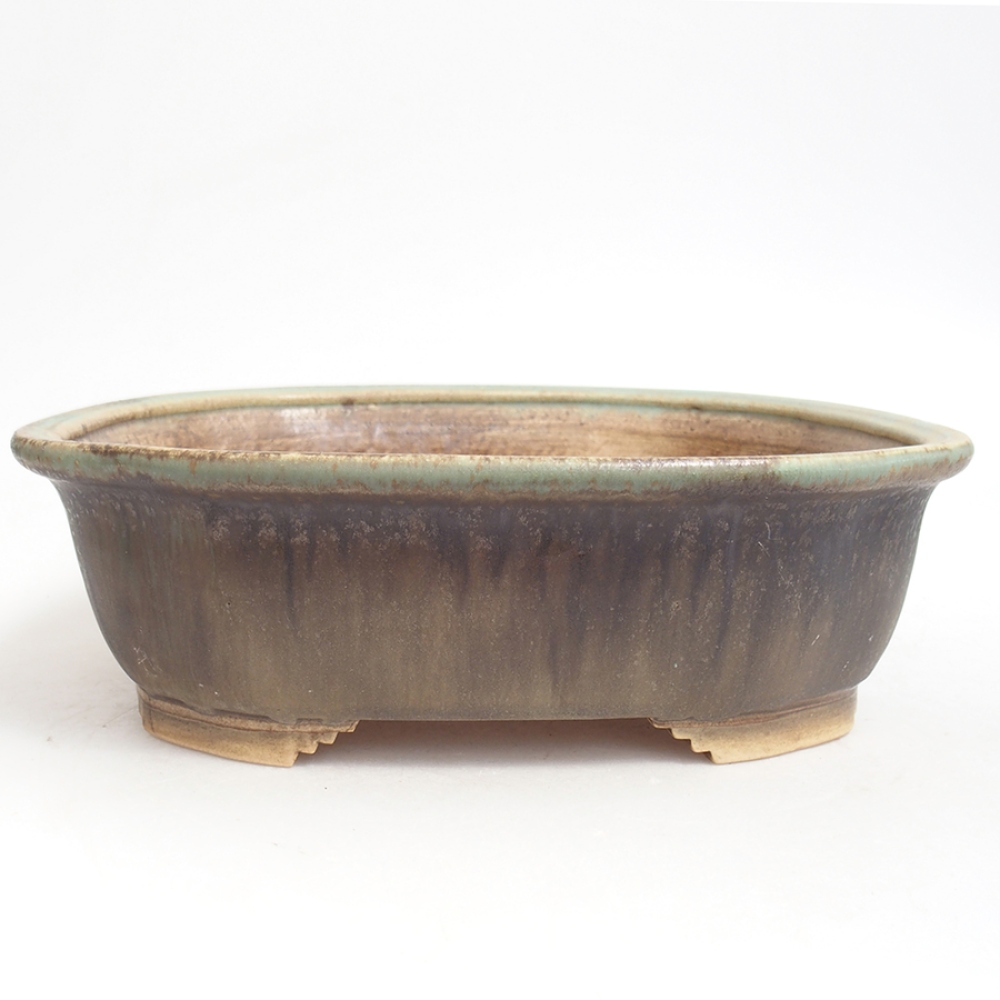 Ceramiczna miska do bonsai  25 x 21 x 7,5  cm, kolor niebieski