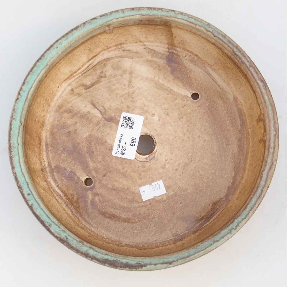 Ceramiczna miska do bonsai 21,5 x 21,5 x 6 cm, zielona