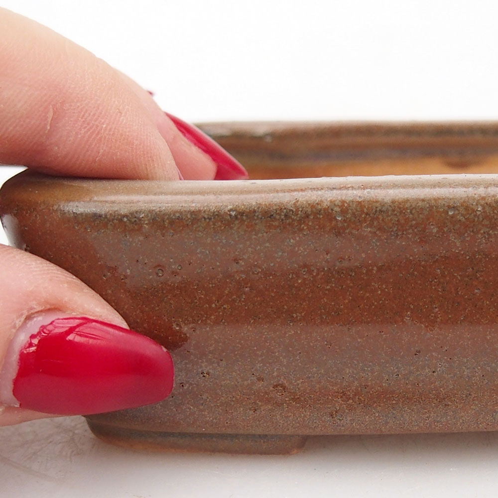 Ceramiczna miska do bonsai 11,5 x 8,5 x 3 cm, brązowa