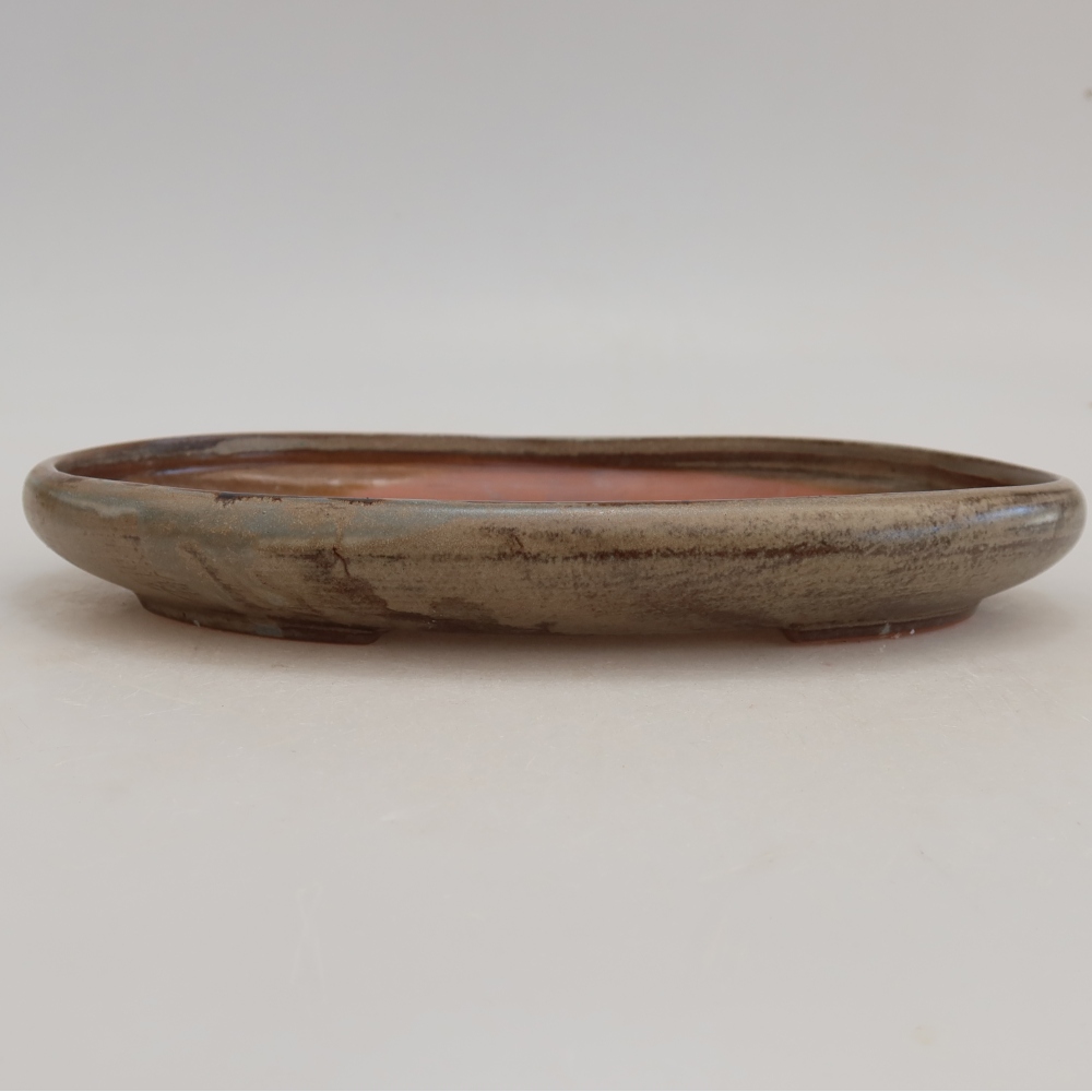 Ceramiczna miska do bonsai 22,5 x 16,5 x 3 cm, brązowa