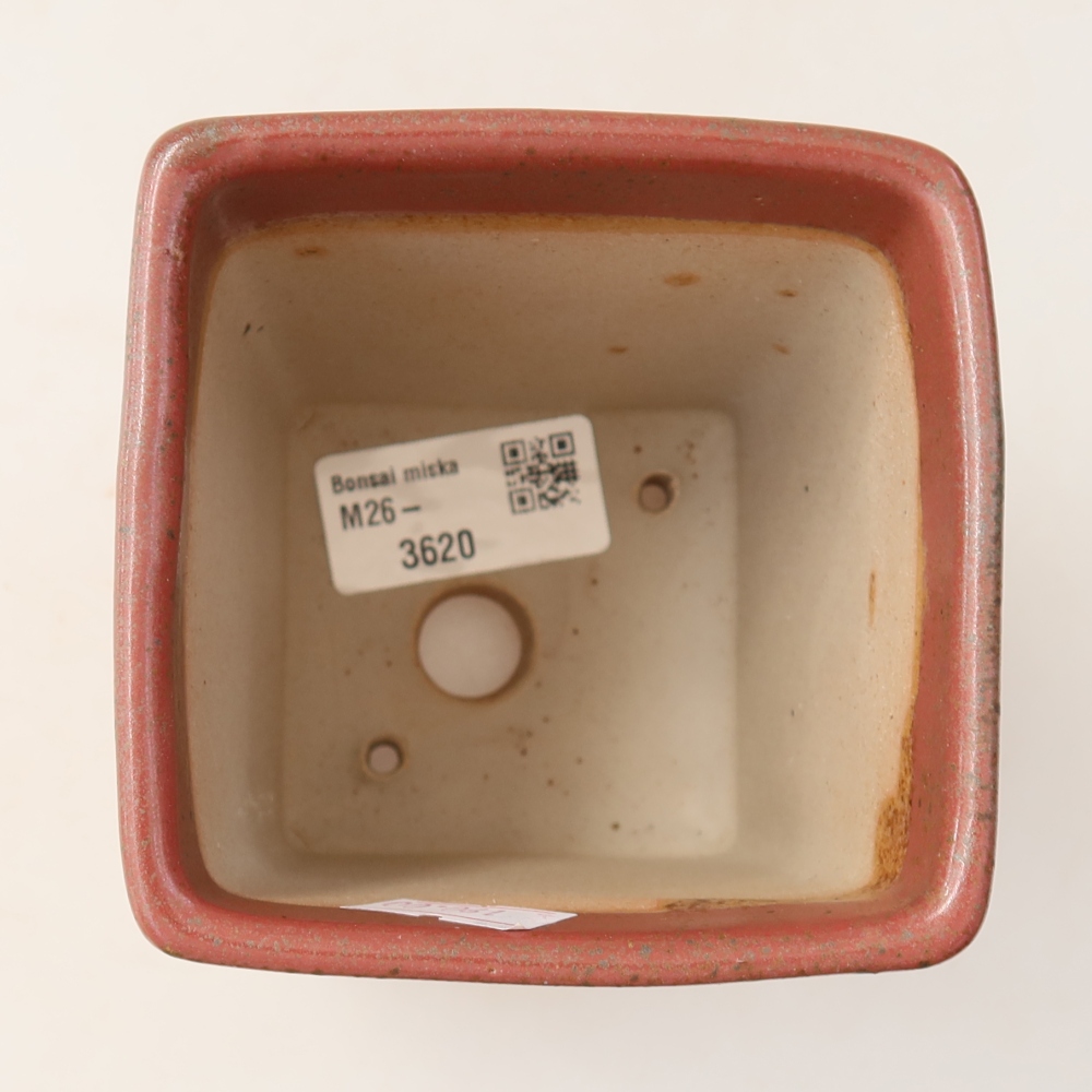 Ceramiczna miska do bonsai 9 x 9 x 11,5 cm, kolor różowy