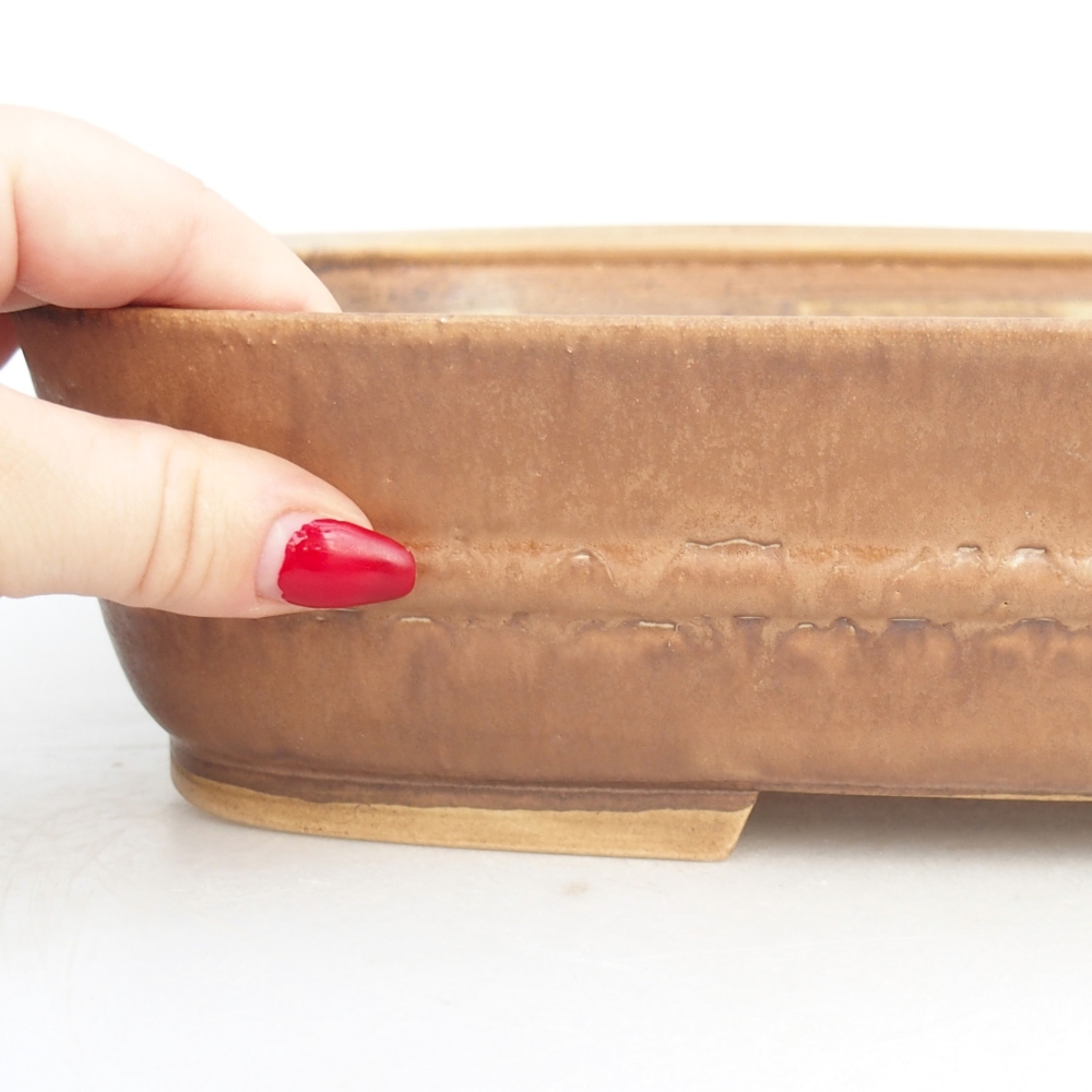 Ceramiczna miska na bonsai 29,5 x 24 x 7 cm, różowa