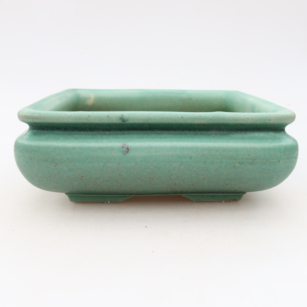 Ceramiczna miska do bonsai 15,5 x 15,5 x 6 cm, zielona