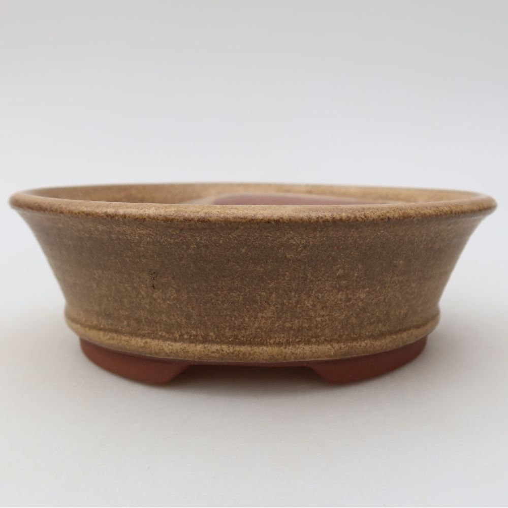 Ceramiczna miska do bonsai 16 x 16 x 5 cm, brązowa