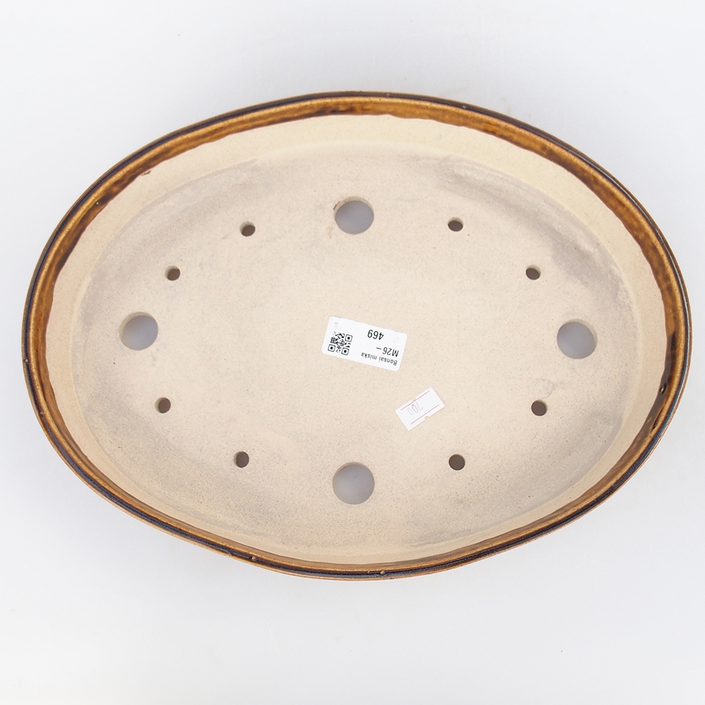 Ceramiczna miska do bonsai 31 x 23 x 5 cm, brązowa