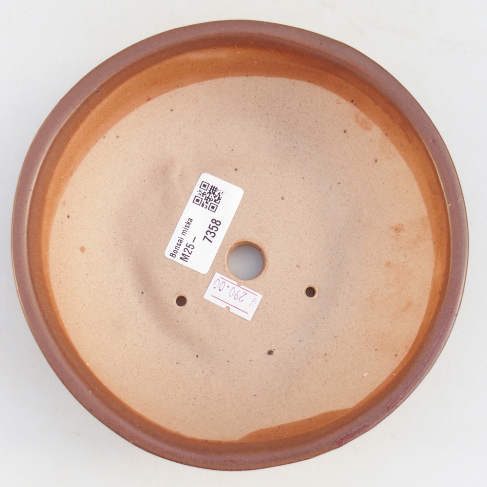 Ceramiczna miska do bonsai 17,5 x 17,5 x 5 cm, kolor bordowy