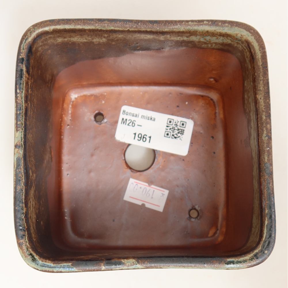 Ceramiczna miska do bonsai 10 x 10 x 8,5 cm, kolor brązowy