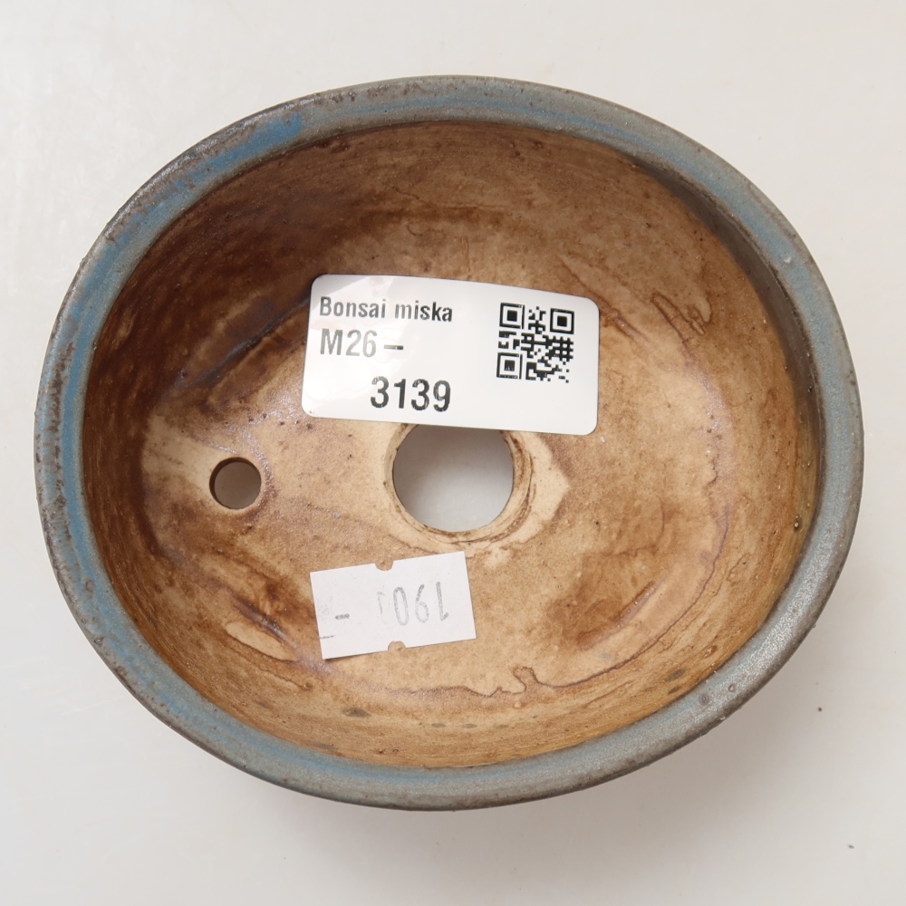Ceramiczna miseczka do bonsai 9,5 x 8 x 4 cm, kolor niebieski