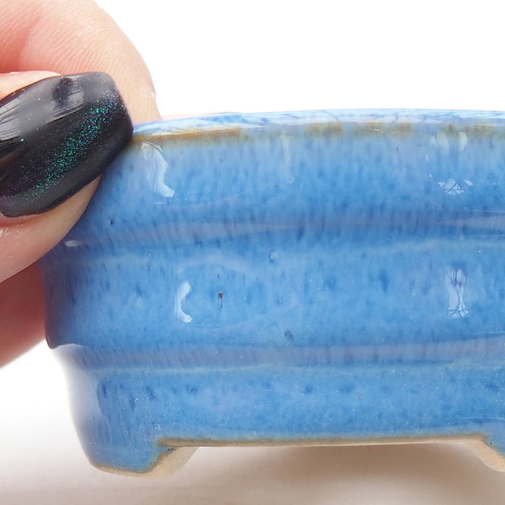 Mini miska do bonsai 7 x 7 x 3 cm, niebieska