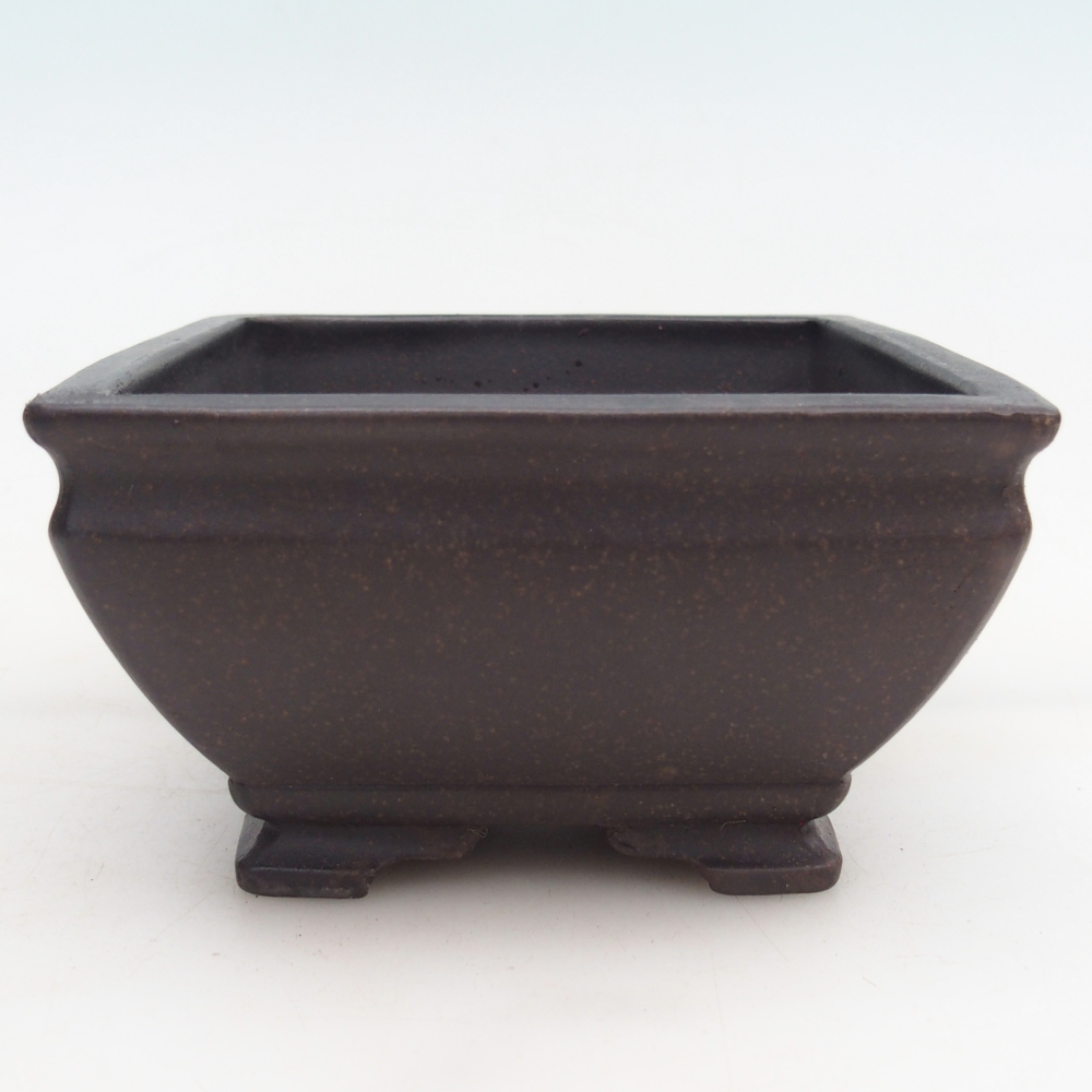 Ceramiczna miska do bonsai 13 x 13 x 7 cm, kolor brązowo-ochrowy